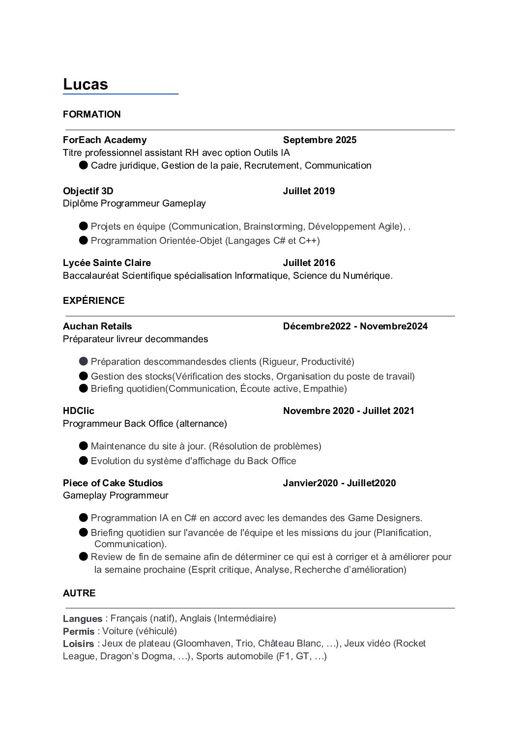 CV Lucas