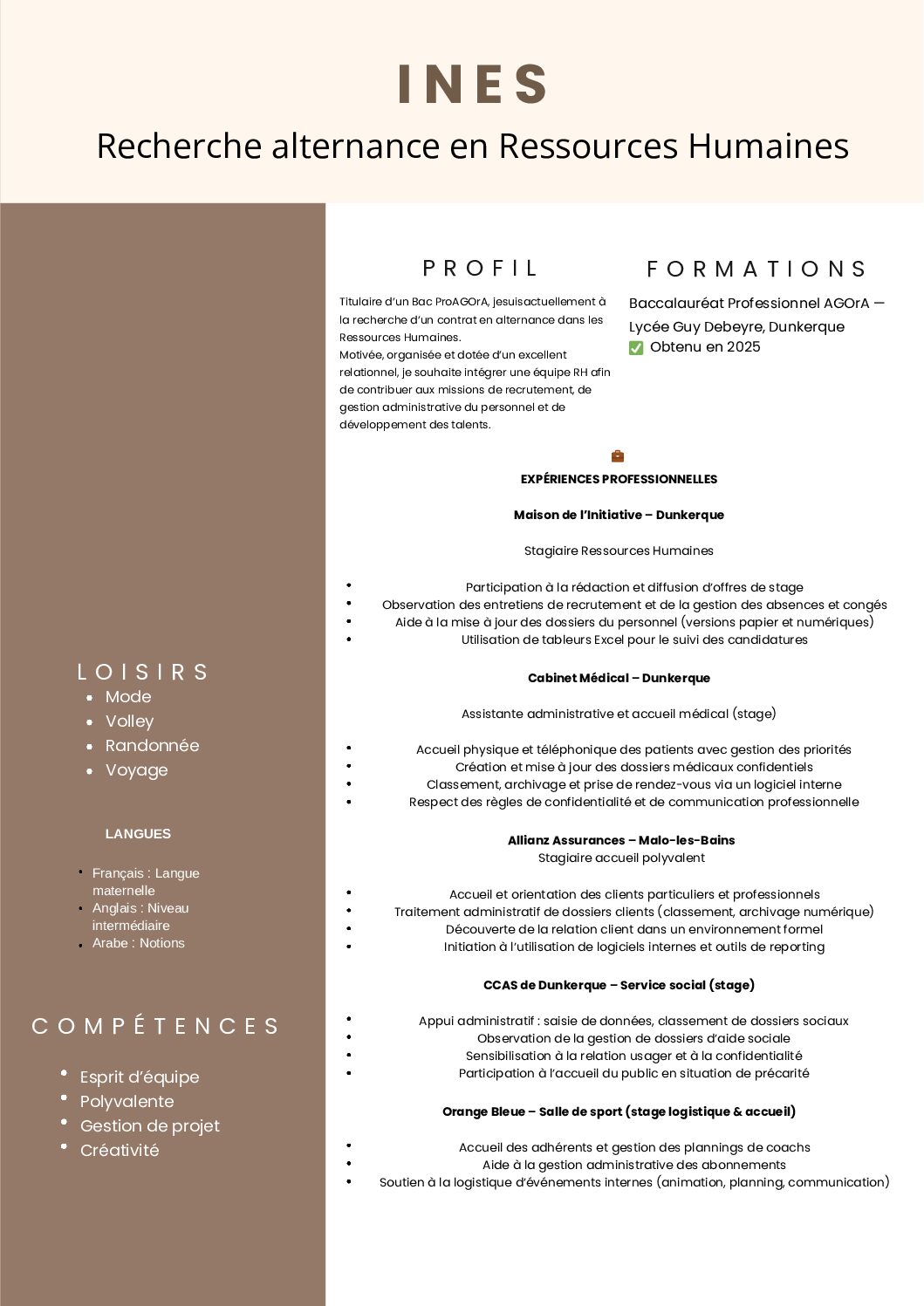 Cv Inès D