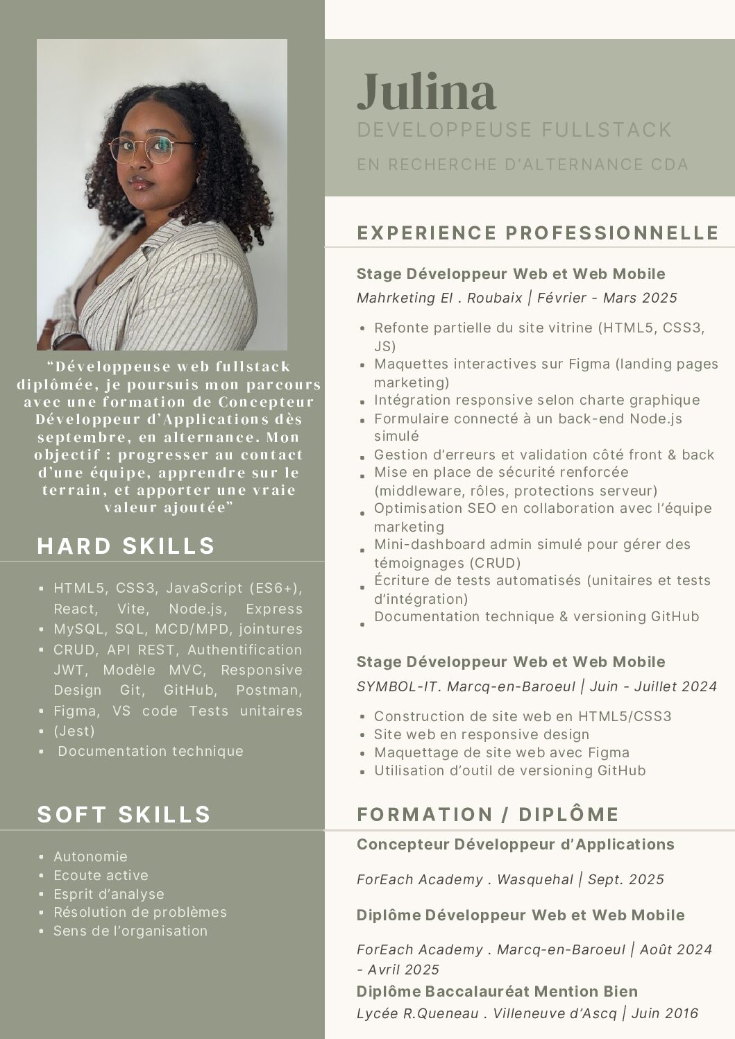 CV Dév Julina