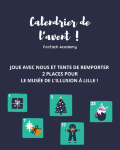 Visuel jeu concours calendrier de l'avent ForEach Academy
