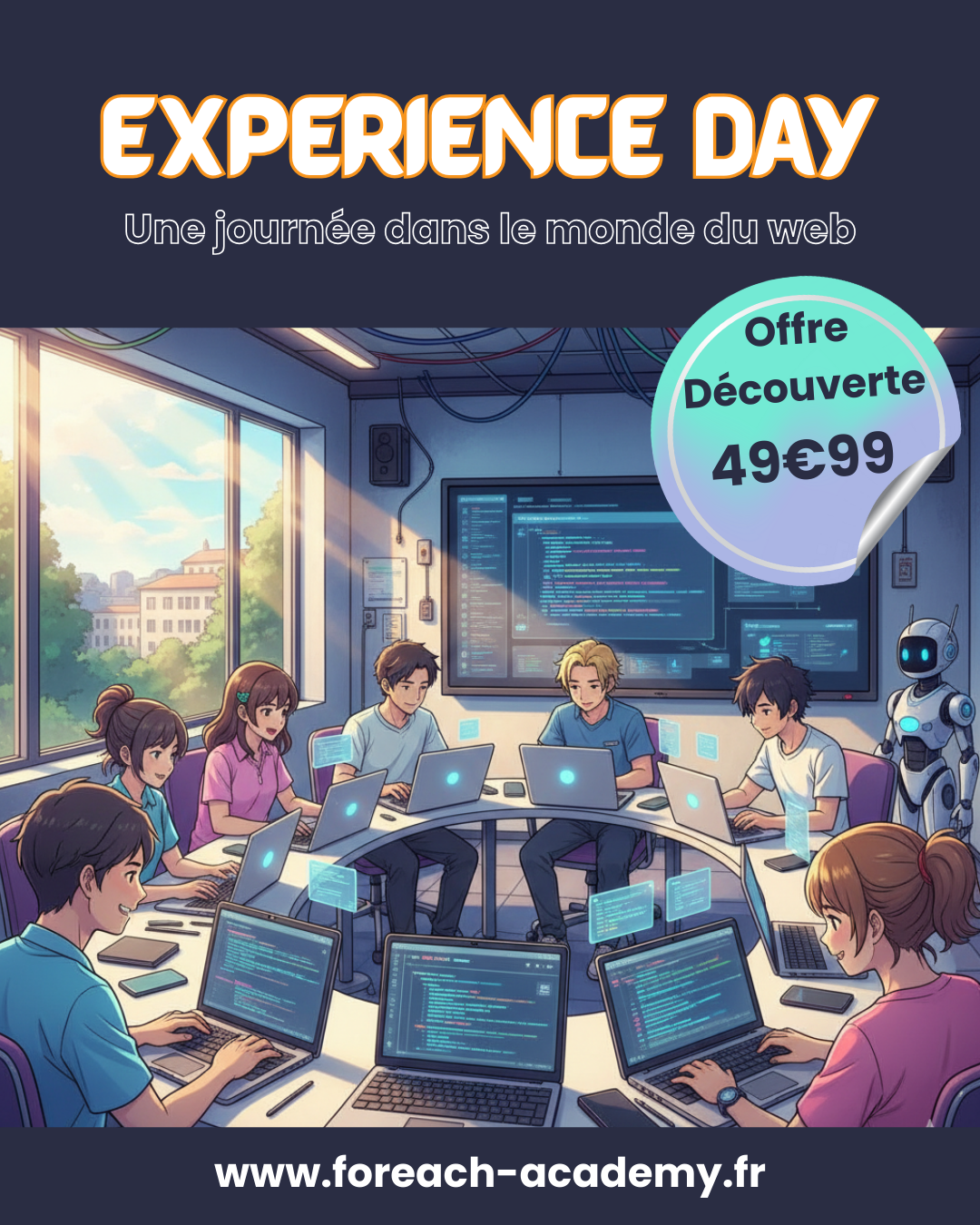 Visuel pour les Experience Day avec ForEach Academy.